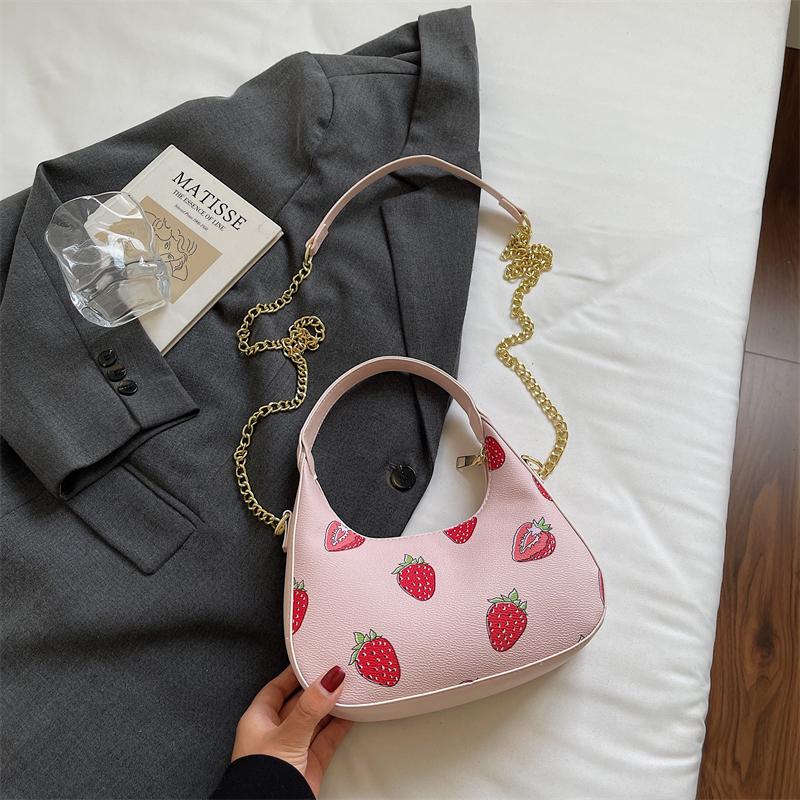 Half Moon Handbag Clutch Bag For Women 2025 Designer Floral Hand Bag Small Semicircle Pu Leather Crossbody Bag Sac A Main
