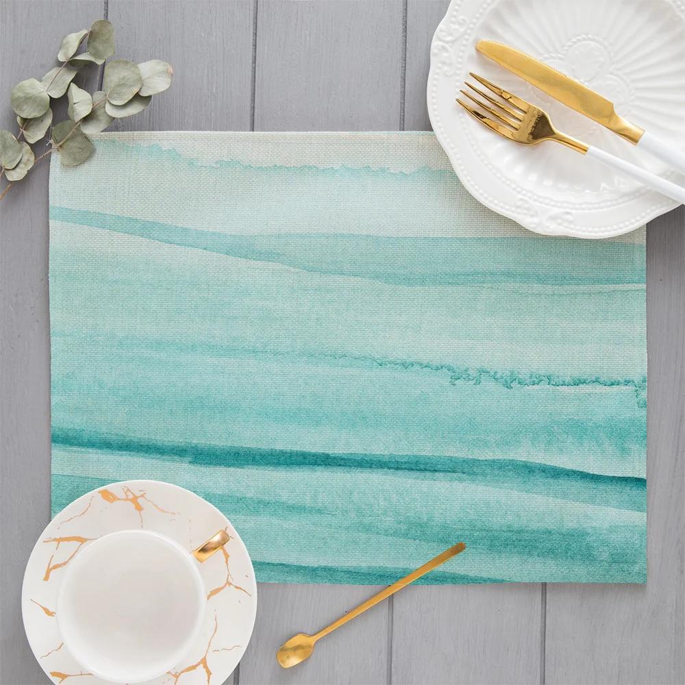 Beach Starfish Placemat Summer Vibe Vacation Kitchen Decor Linen Dining Table Coaster Pad Bowl Coffee Cup Mats Tablecloth