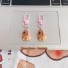 Capybara White Resin Cartoon Keychain - Small Pendant and Bag/Car Accessory