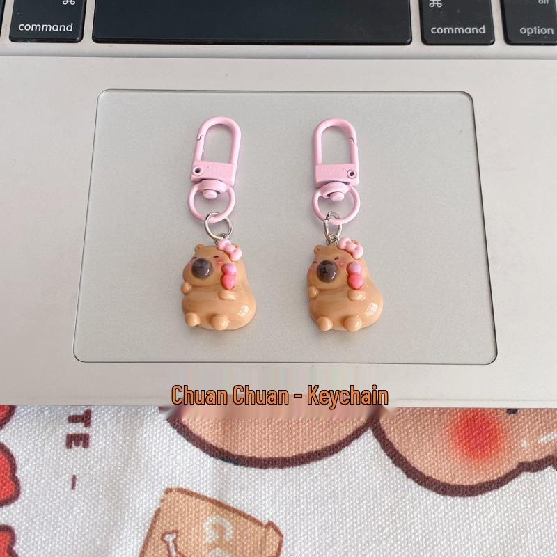 Capybara Resin Keychain: Cute Cartoon Pendant for Backpacks and Gifts