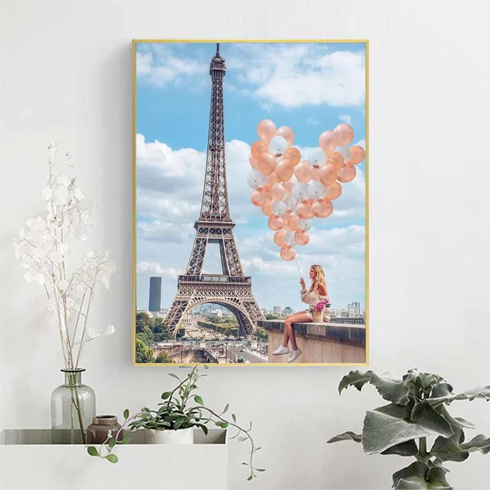 DIY Diamond Painting Iron Tower Cross Stitch Kit Mosaic Art Diamond Painting Full Circle Diamond Home Decoration