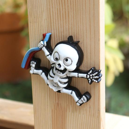 3D Skeleton Wall Decoration Electric Shock Skeleton Wall Decal Stick-On Halloween Gothic Wall Art Decor for Electric Boxes Wall Socket
