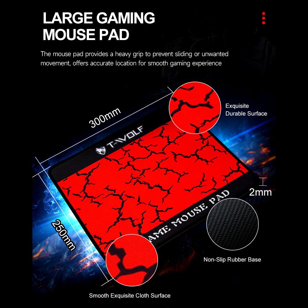 TF800 Four-Piece Gaming Combo, 104 Keys Gaming Keyboard with   Backlight, Comfortable Mouse,   Mic, Large Mouse Pad, 3.5mm Gaming Heads