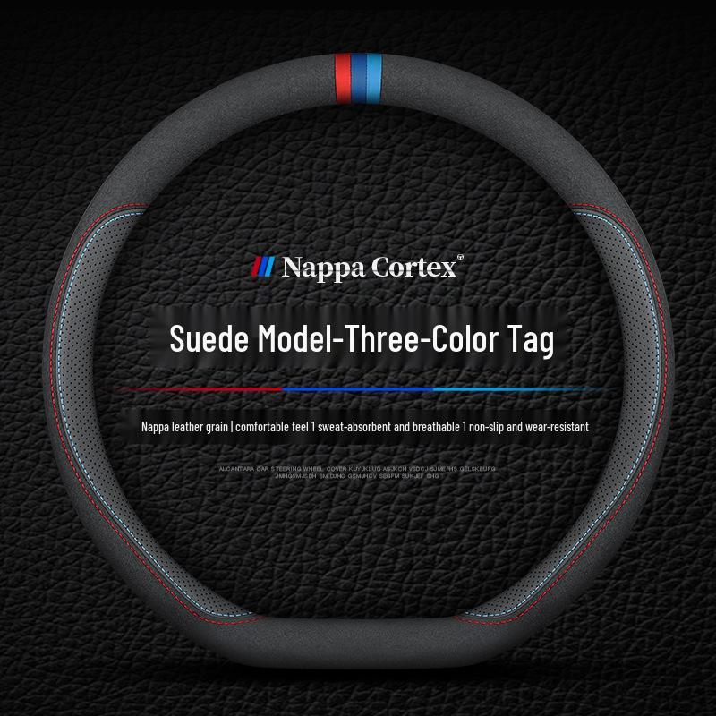 Genuine Leather Steering Wheel Cover for Baojun Models 730, 510, 560, 310W, 530, E200, and 630 - All-Season Use