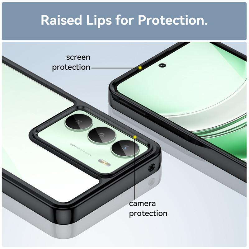 For Realme 14X Global Case Realme 14X Global Cover TPU Clear PC + Silicone Shockproof Protective Phone Cover Realme 14X Global
