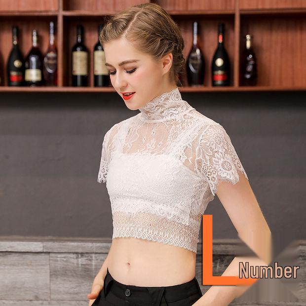 

Кружевной манишка со стойкой для девочек: Универсальный декоративный свитер с высоким воротником, аксессуар для осени/зимы