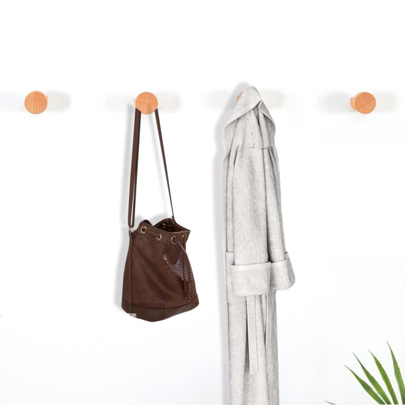 6 Stück natürliche Holz-Wandhaken, handgefertigte Wand-Kleiderhaken, Wandaufhänger zum Aufhängen von Handtüchern