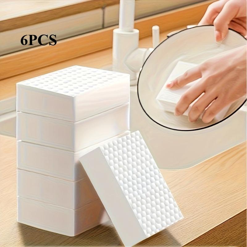 6pcs High-Density Nano Magic Sponges | Double-Sided Cleaning Sponges for Kitchen, Bathroom, Shoes, Furniture - Melamine Material