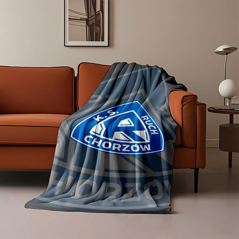 Blue Ruch Chorzów Logo print blanket soft and cozy perfect for the living room bed sofa or a nap,gift