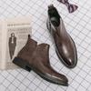 High Quality Ankle Boots For Men Fashion Britain Brogue Chelsea Boots Men Social Formal Men'S Dress Shoes  Winter Ankle Boot
