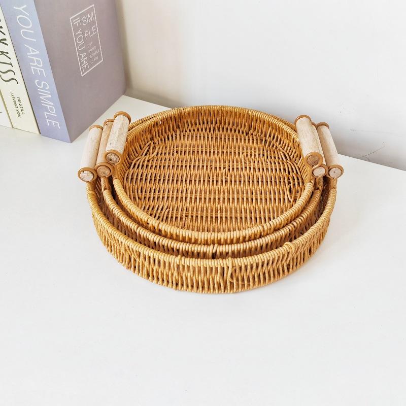 Hand-woven Fruit Basket Japanese Bread Basket Household Storage Basket