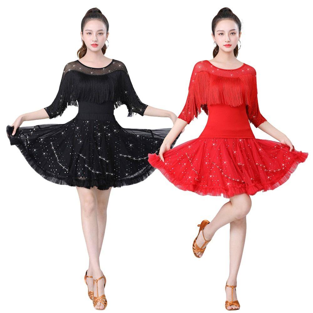 Tassel Latin Dance Top Shiny Samba Dance Top Fashion Dance Clothes  Women