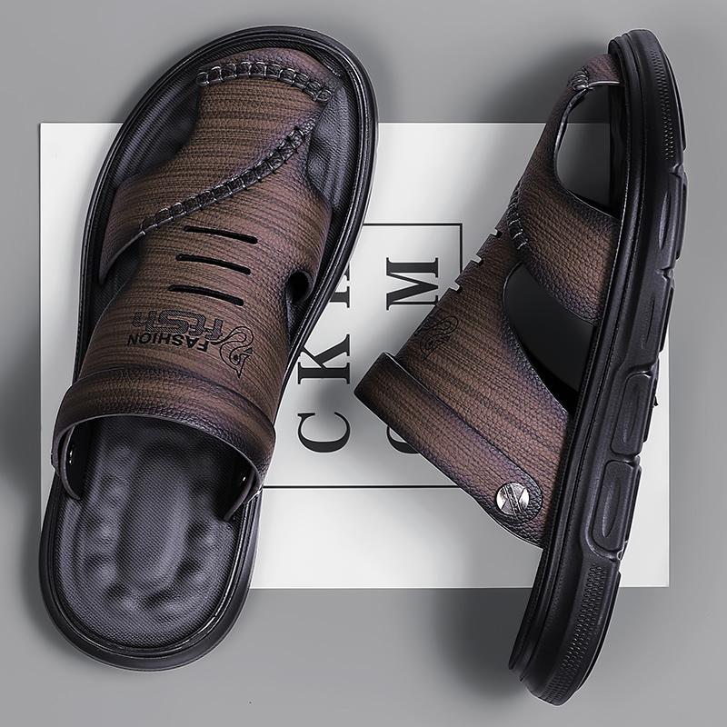 Мужские кожаные сандалии — фото 7