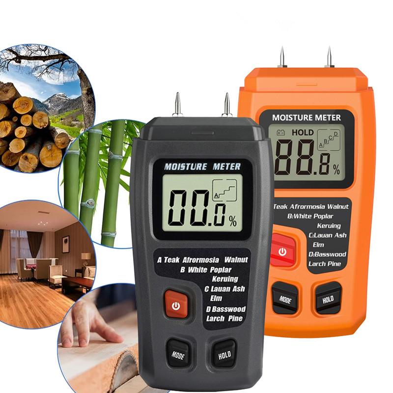 1PC MT10 Hygrometer Accurate Large LCD Display Wood Moisture Tester Digital Wall Moisture Detector Wood Moisture Meter Tools