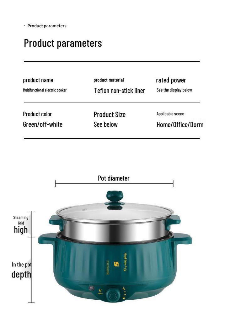 Multi-Functional Electric Hot Pot: Stir-Fry, Steam, and Heat for Dorms and Homes