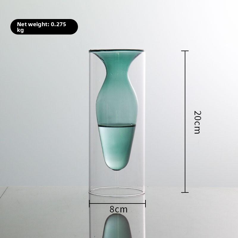 Nordic Creative Glass Small Vase Decorative Living Room Flower Arrangement Water Cultivation Feng ui Ornament