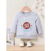 European sizes  Kids' Cartoon Print Round Neck Sweatshirt Sportswear