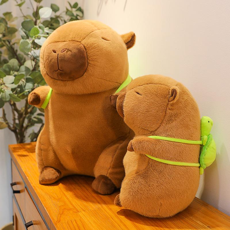 Super Cute Capybara With Turtle Backpack Plush Doll Giant Kawaii Stuffed Animal Doll Children Kids Birthday Gift Toys