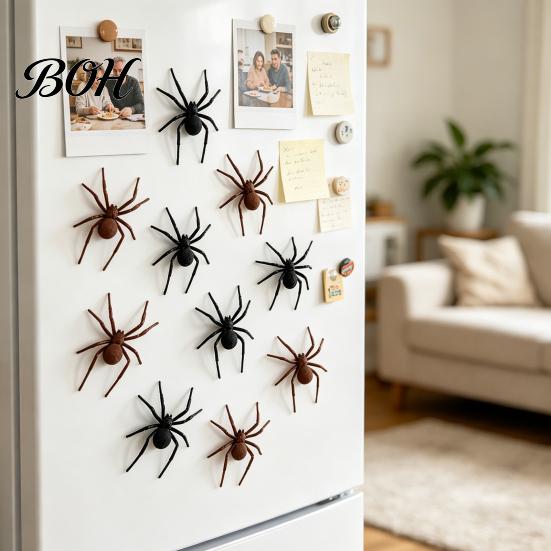 Garage Door Magnets 2/4/8Pcs 3D Spider Refrigerator Magnet, Lifelike Decorative Magnet for Metal Surface Spiders Surfaces, Creepy Magnetic Decor