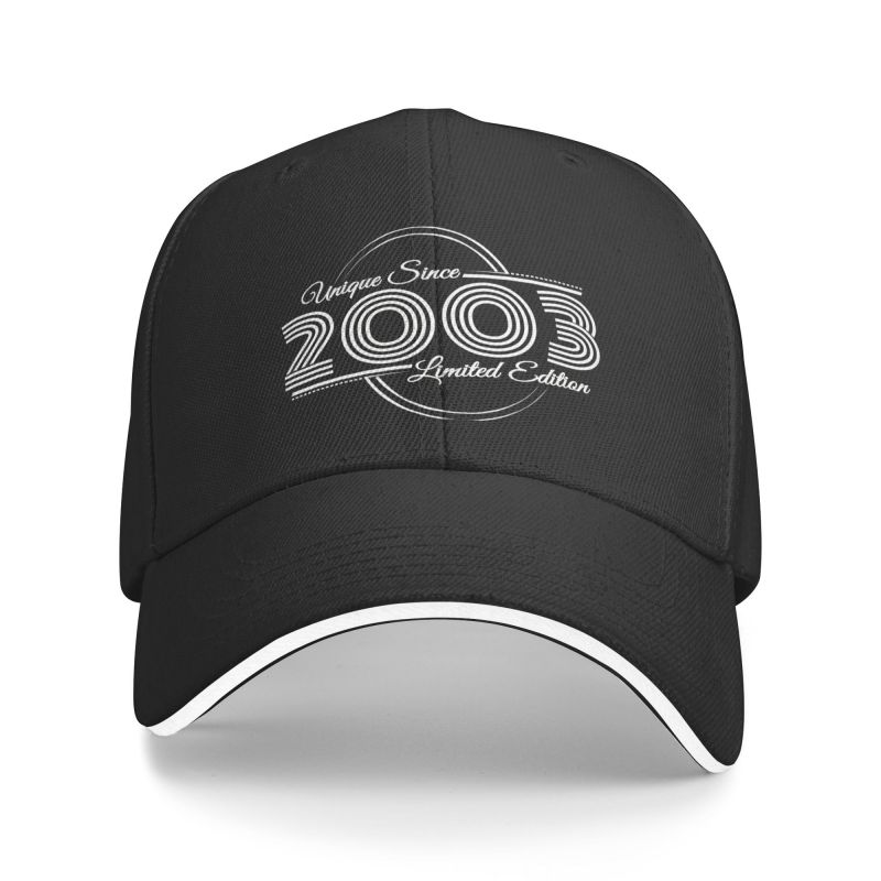

Personalized White Unique Since 2003 Baseball Cap for Unisex Women Adjustable Dad Hat Streetwear