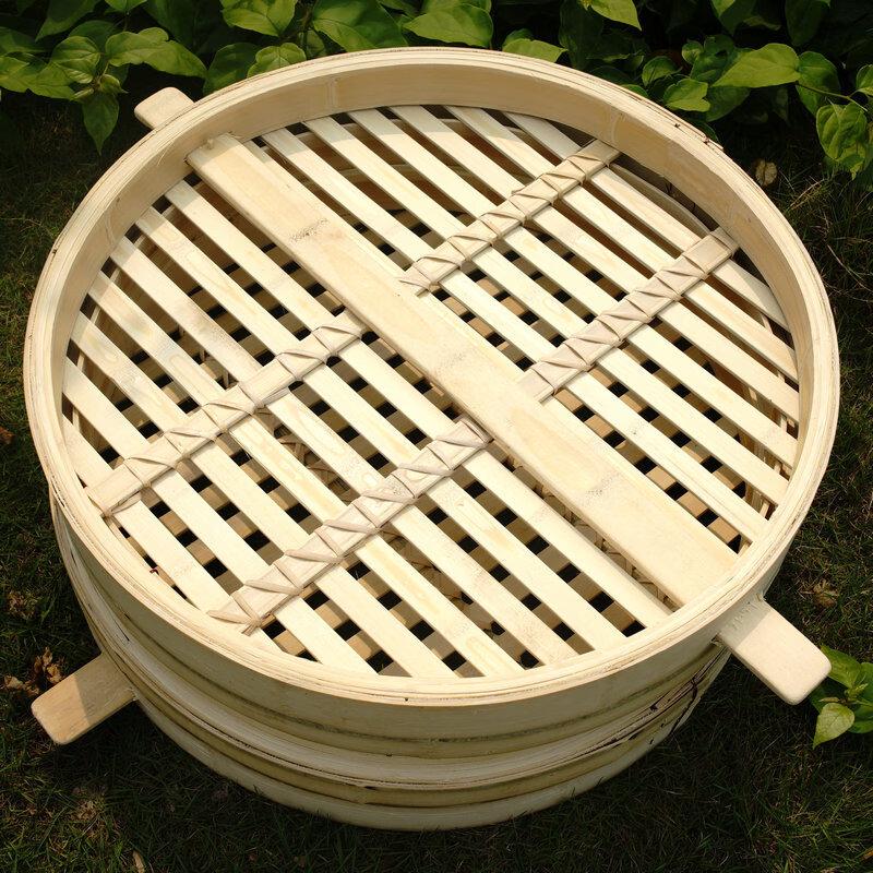 Handon 48cm Double Handle Bamboo Steamer Set