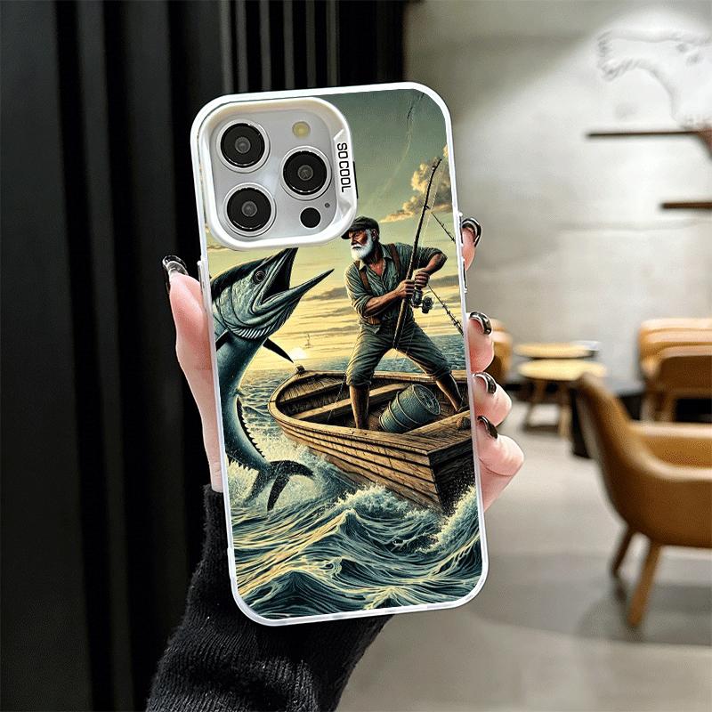 

Hunting Fishing Man Soft Phone Case for iPhone 15 16 17 Pro Max 17Air 16E 14 Plus 13 12 Mini Shockproof Cover Back Shell iPhone 15