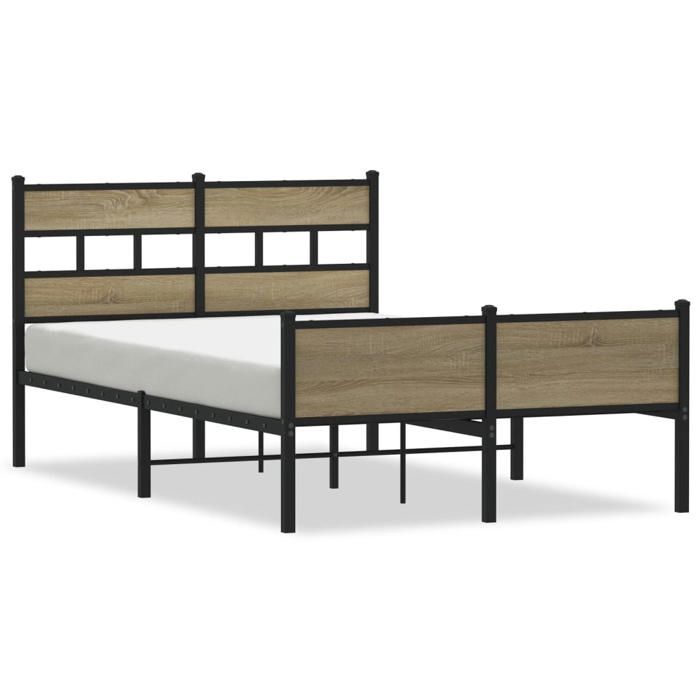 VidaXL Cadre de lit sans matelas chêne sonoma 120x200 cm, lit double, meuble de chambre à coucher, lit d'invité, lit, cadre 4017288