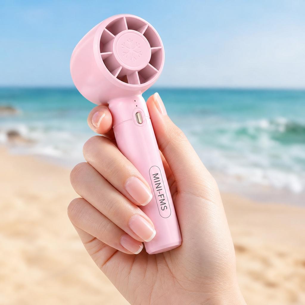 USB Rechargeable Bladeless Fan - Portable Handheld Fan with Desktop Stand for Home