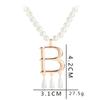 Fashion pearl necklace, creative sweater chain, letter pendant, European and American jewelry