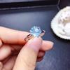 2ct Sparkling Sky Blue Topaz Ring Firework Cut Open Band for Women Elegant Jewelry Gift