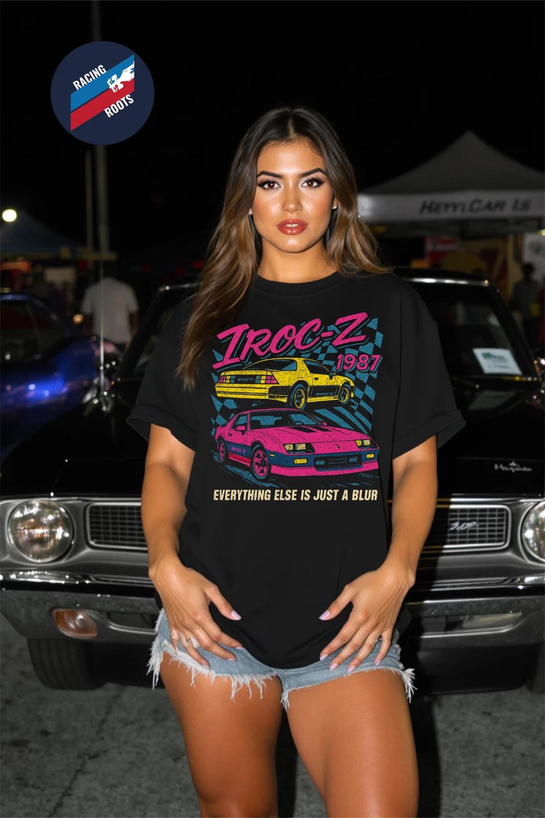 

1987 Camaro IROC-Z 100% Cotton T-shirt Mens Tees Top Retro Muscle Car 80s Racing Style Chevy Tee S