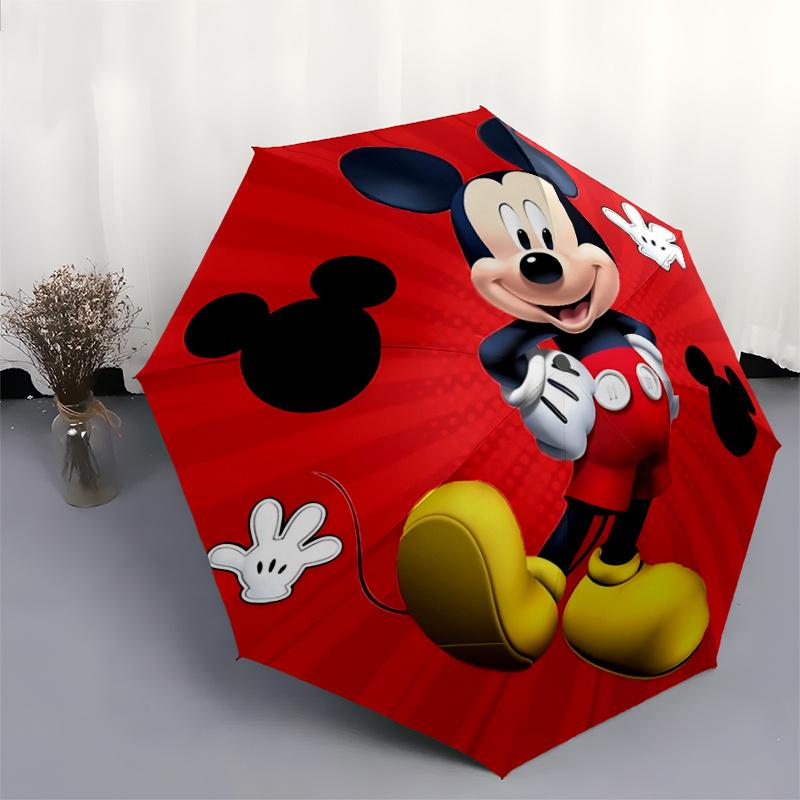 1pc Mickey Mouse Iconic Design Automatic Opening/Closing Umbrella with Foldable Design, Iron Frame Outdoor Umbrella for Fans, Travelers, Dai
