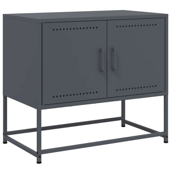VidaXL Meuble TV anthracite 68,5x39x60,5 cm acier, support TV, buffet TV, meuble multimédia, banc TV, armoire hifi, centre 846472