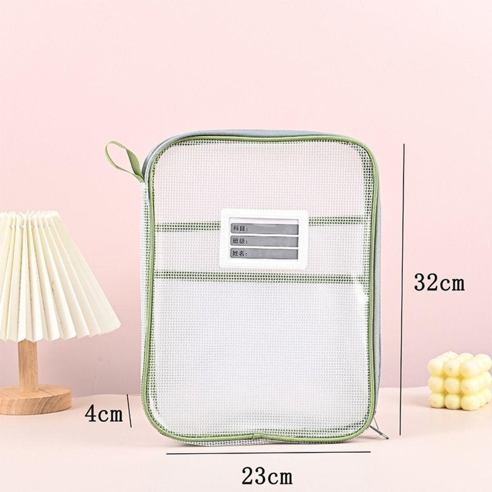 Zipper Transparent File Bag Large Capacity Stationery Organizer Pouch Homework