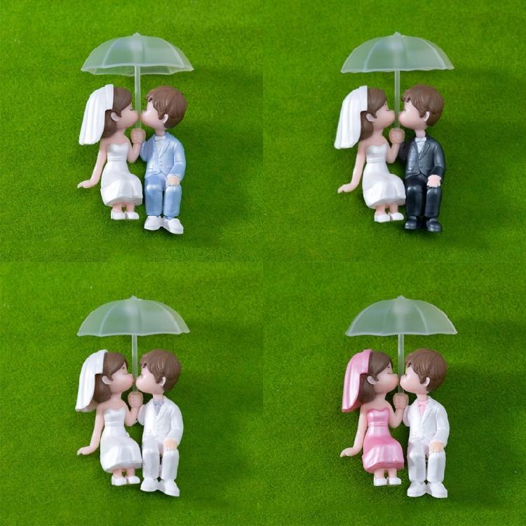 Miniatur-Paarfiguren, Kuss-Puppen Kuchendekoration Feengarten Zubehör für Mikrolandschaften, Blumentöpfe, Bonsais Bastelarbeiten