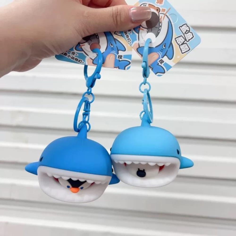 Creative Silicone Penguin Pendant Cat Polar Bear Keychain  Backpack Decor