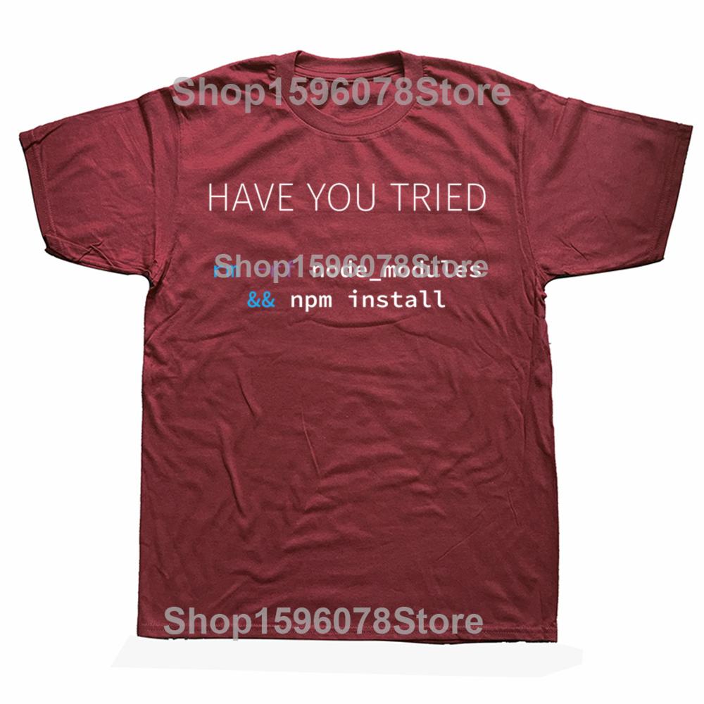 Lustige Javascript NodeJS Programmierer Entwickler Software Ingenieur T-Shirts Herrenbekleidung Mode Lässig Locker Übergröße T-Shirt