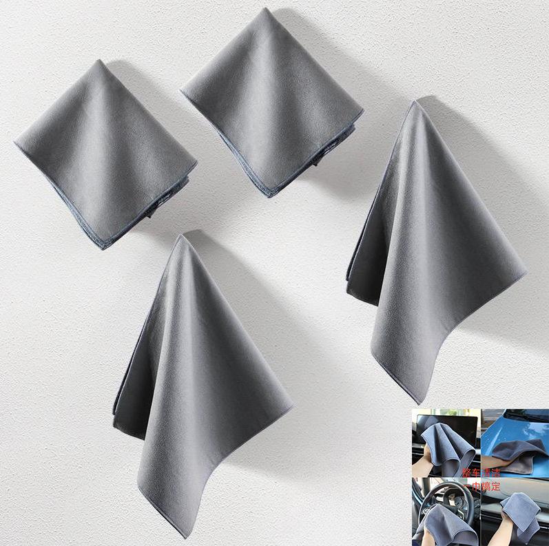 

Lint-Free Suede Car Wash Towel - Thick, Super Absorbent & Non-Shedding Cloth for Interior Cleaning Suede+Coral Fleece 30*30cm сірий колір