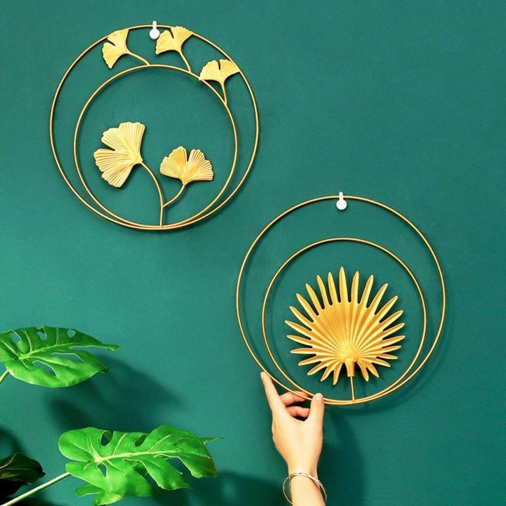Nordic Style Wall Pendant Mural 24/28cm Ginkgo Leaf Wall Decoration Wall Hanging Ornaments  Bedroom