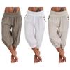 Damen Sommerhose Coole Hose Lässige Lockere Haremshose mit weitem Bein in Übergröße Bequeme Loungehose