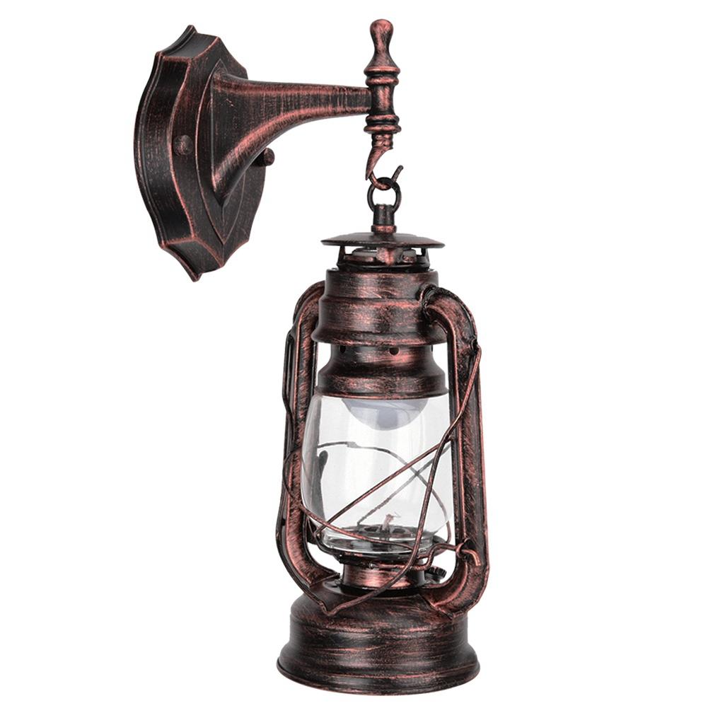 

111 240V Retro Style Sconce Light Antique Iron Wall Lamp Fixture for Cafe Bar Hallway Red Bronze