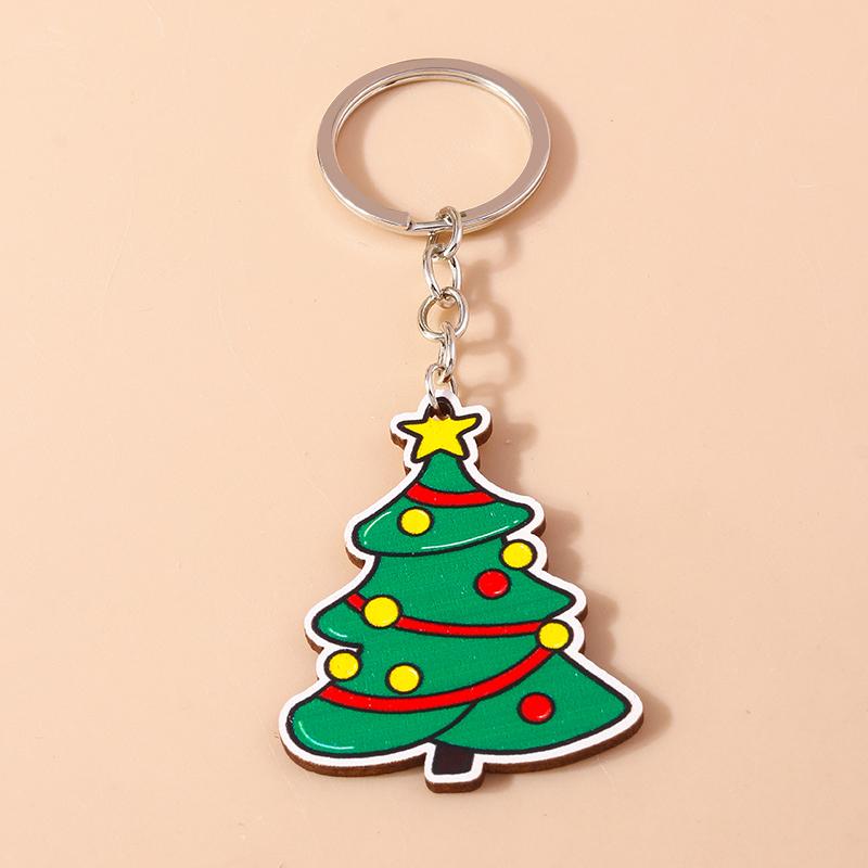 Cute Christmas Key Chain Snowman Santa Claus Key Ring Pendant for Car Key Holder Women Girls Handbag Decor DIY Jewelry Gift