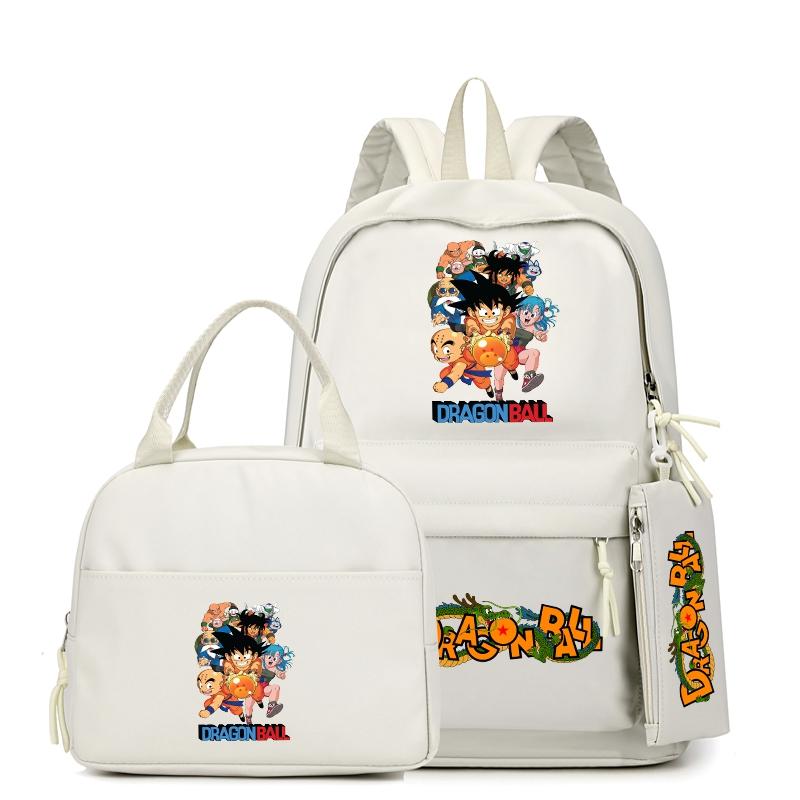 3Pcs/set Anime Dragon Ball Backpack with Lunch Bag for Girl Boy Back To School Bookbag Schoolbag Men Women Travel Bag Mochila
