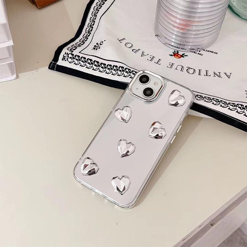 

Iphone16Plus Mirror Mobile Phone Case Is Suitable For Apple 17Pro Love Light Luxury 15 Women S 12 Niche Xsmax iPhone 7/8/SE 2020