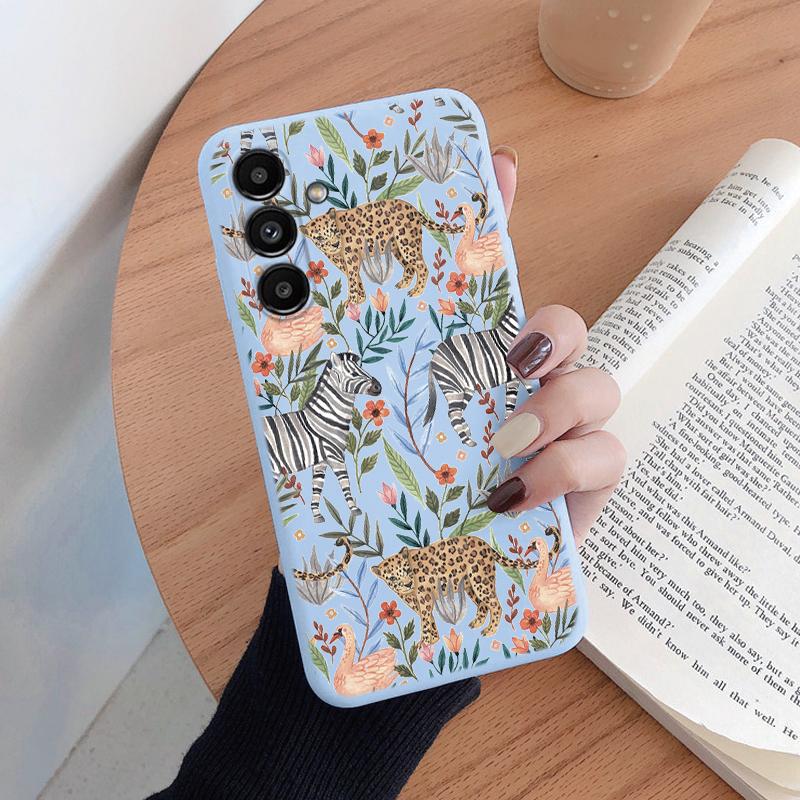 Leopard Print Phone Case For Samsung Galaxy A24 A54 A55 A34 A56 A16 4G Protection Back Cover Soft Silicone Fundas Shell Coque