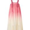 French Vacation Gradient Spaghetti Strap Chiffon Maxi Dress - Women's Beach Holiday Summer Skirt