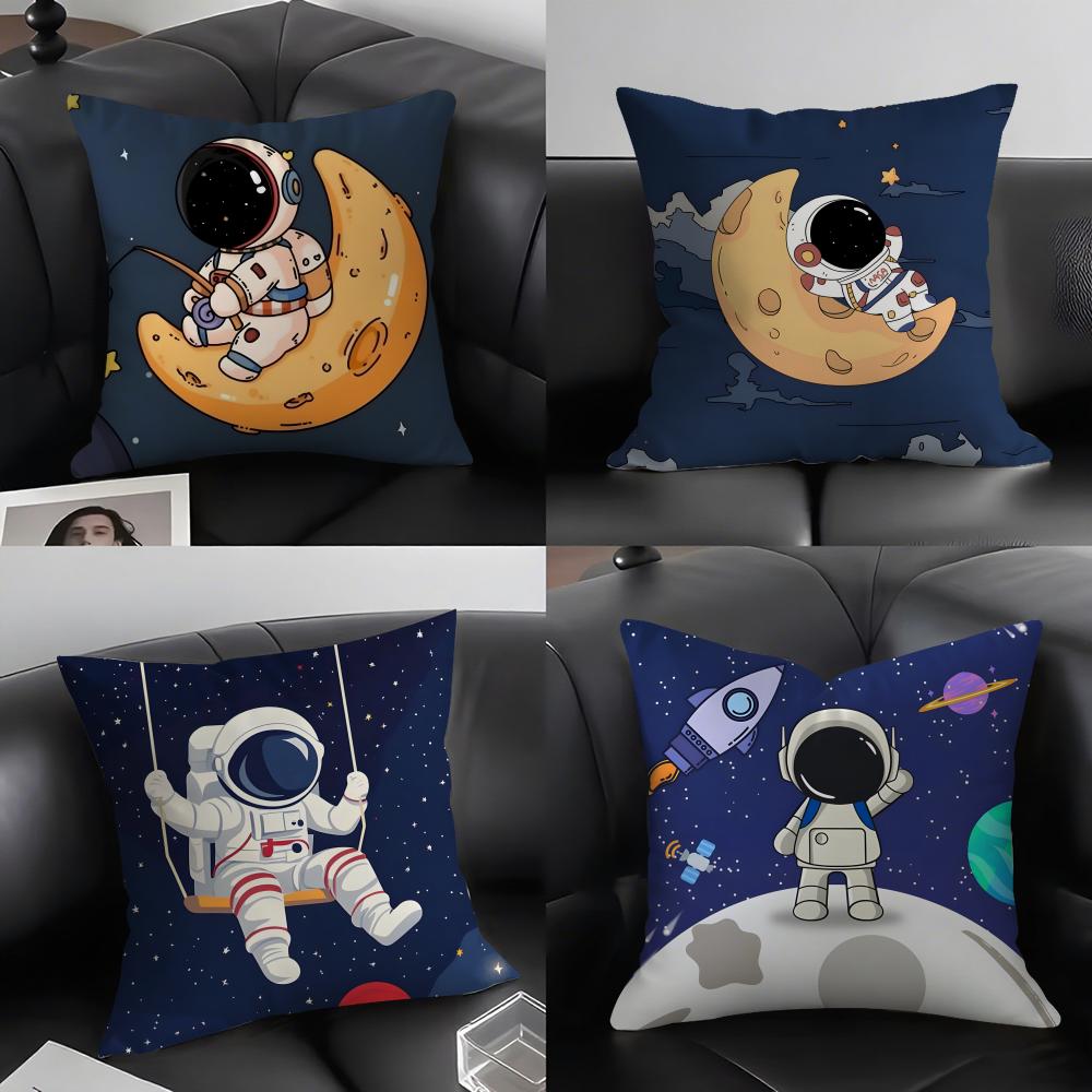 Astronaut Leuke Kussenhoes Kussensloop Ultrazacht Huidvriendelijke Stof Wolkachtig Comfort Verborgen Rits