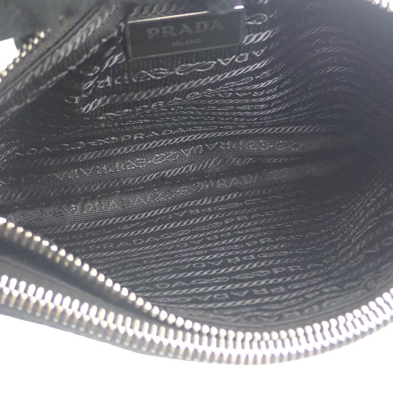 Prada 1BH046 Bolsa de Ombro preto/NERO Nylon/couro Mulheres