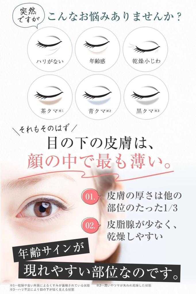 Retinol Eye Cream for Dark Circles by Kita no Kaiteki Kobo 10g Eye Care Gel [Under-Eye Care] (Blue/Black/Brown) "Eyekirara II"