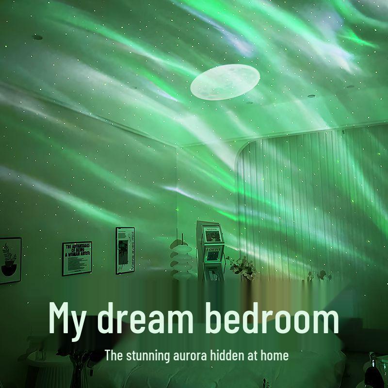 Bluetooth Aurora Projektor: Sternenhimmel & Wasserwellen Laserlicht für Schlafzimmeratmosphäre